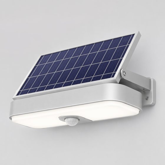 Illustrative render of a solar-charged indoor light for off-grid rooms and shelters
