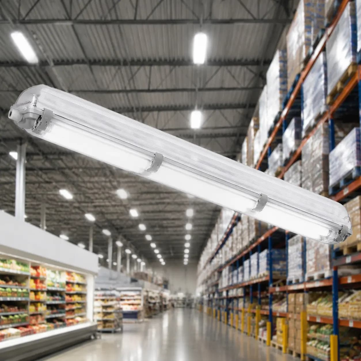 Sunjoylight LED tri-proof lights SJSF series — IP65 vapor-tight fixtures for wet, dusty, and corrosive environments